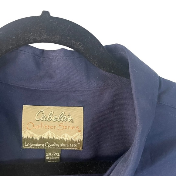 Cabela's Men's‎ Size 2XL Blue Button Up Long Sleeve Shirt - Picture 4 of 8